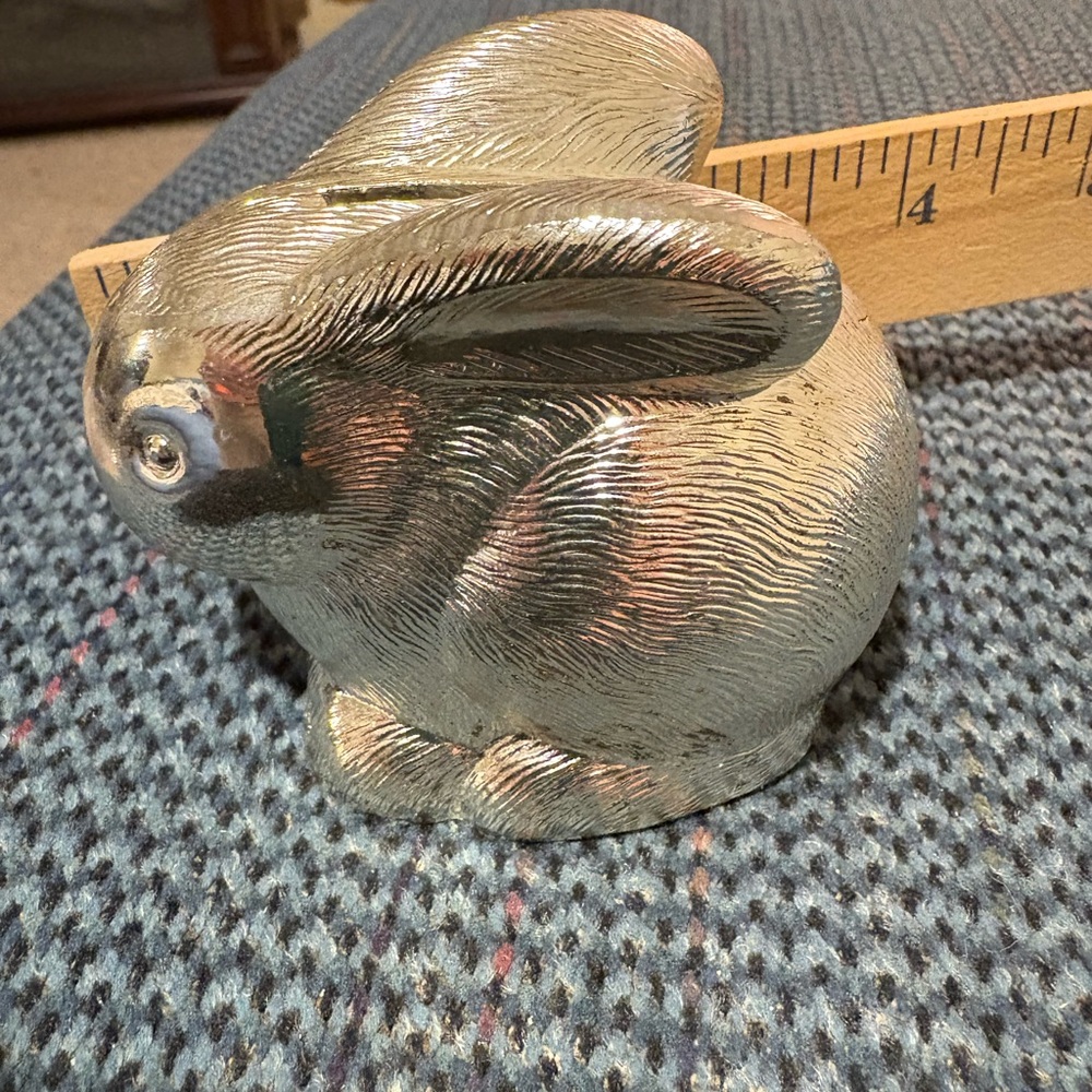 Godinger Silver Bunny Rabbit Coin Bank Made In Japan - Picture 8 of 9